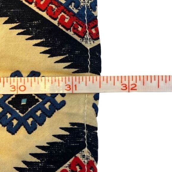 𝅺Umgee EUC Blue Red Southwest Aztec Print Long Sleeve Dress Sz S - Picture 6 of 6